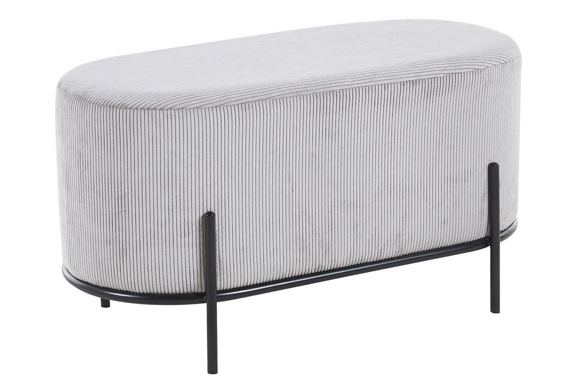 Hocker Hellgrau B: 80 Cm - Hellgrau/Schwarz, MODERN, Textil (80/42/40cm) - Livetastic