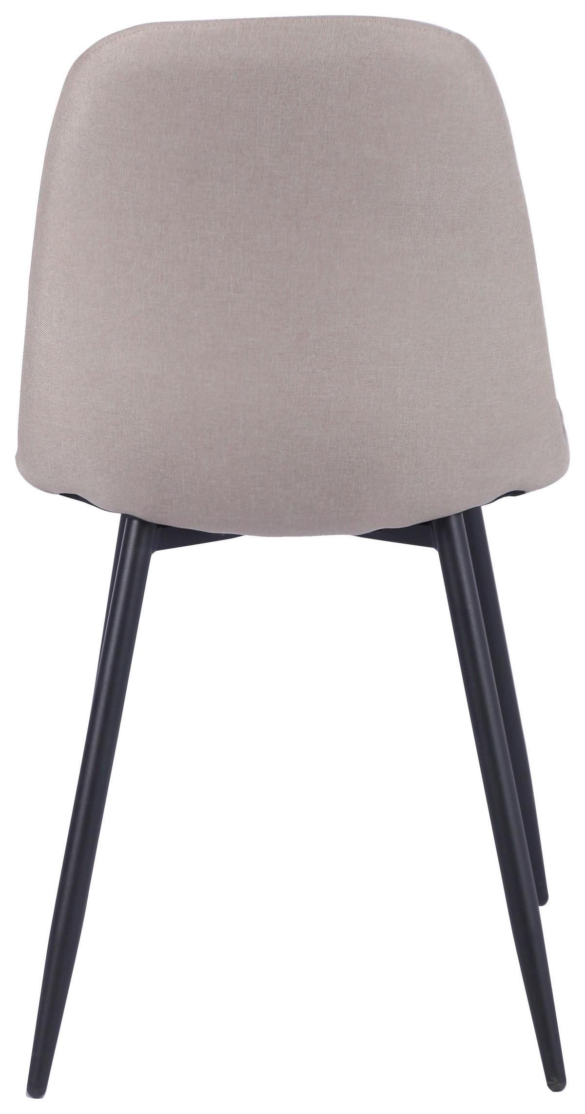Vierfußstuhl Mona Leinenoptik Beige - Beige/Schwarz, MODERN, Holz/Textil (44/87/56cm)