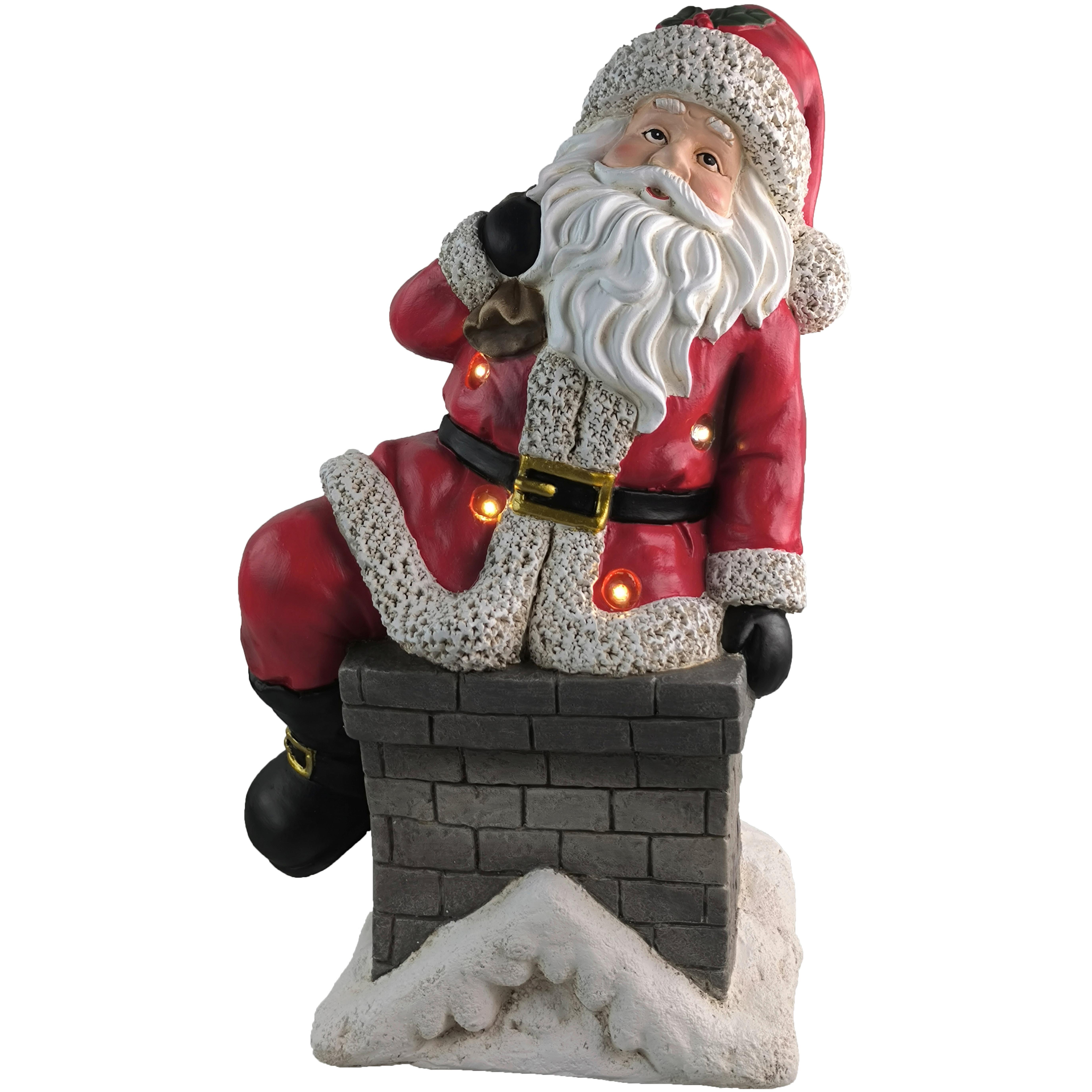 Weihnachtsmann David - Rot/Schwarz, KONVENTIONELL, Stein (33/26/54cm) - Luca Bessoni