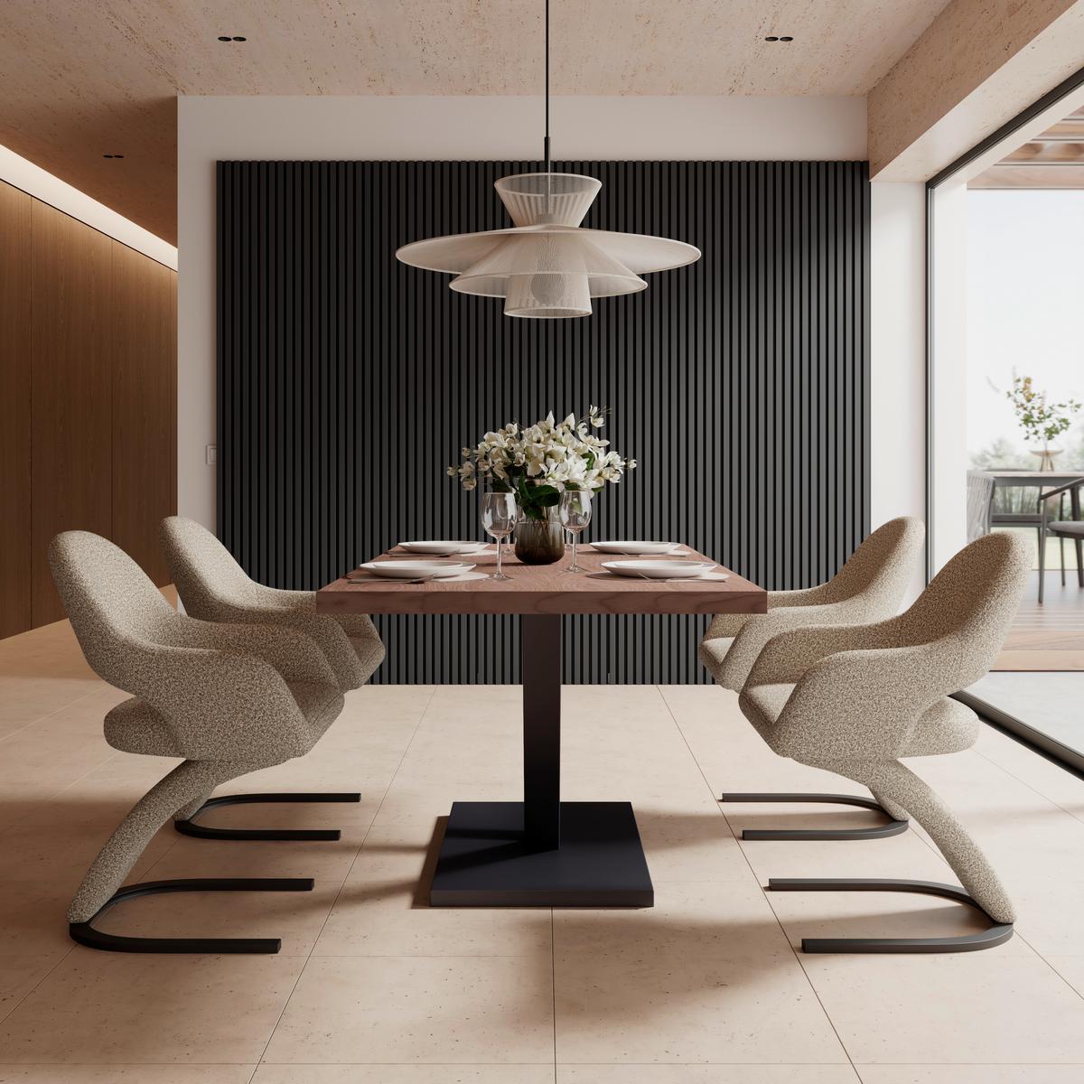 ŽIDLE S PODRUČKAMI ARIA - černá/hnědá, Moderní, kov/dřevo (54/82/62cm) - Bessagi Home