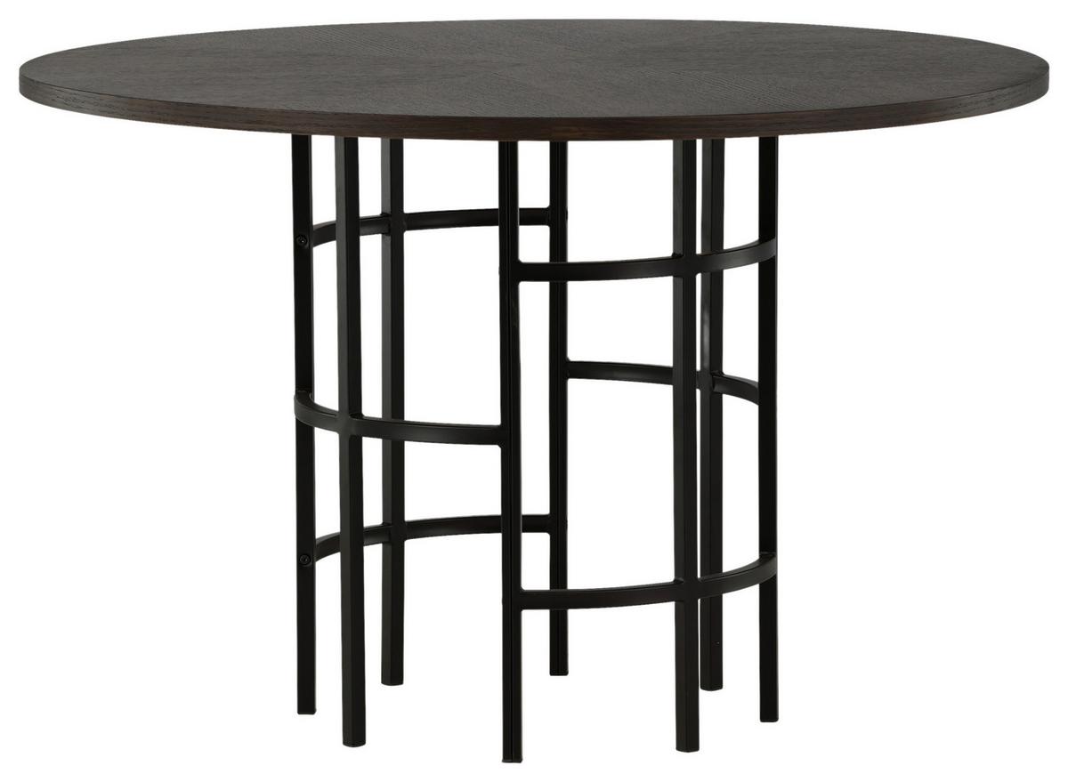 Esstisch Copenhagen - Schwarz/Braun, Design, Holz/Metall (115/115/74cm) - Livetastic
