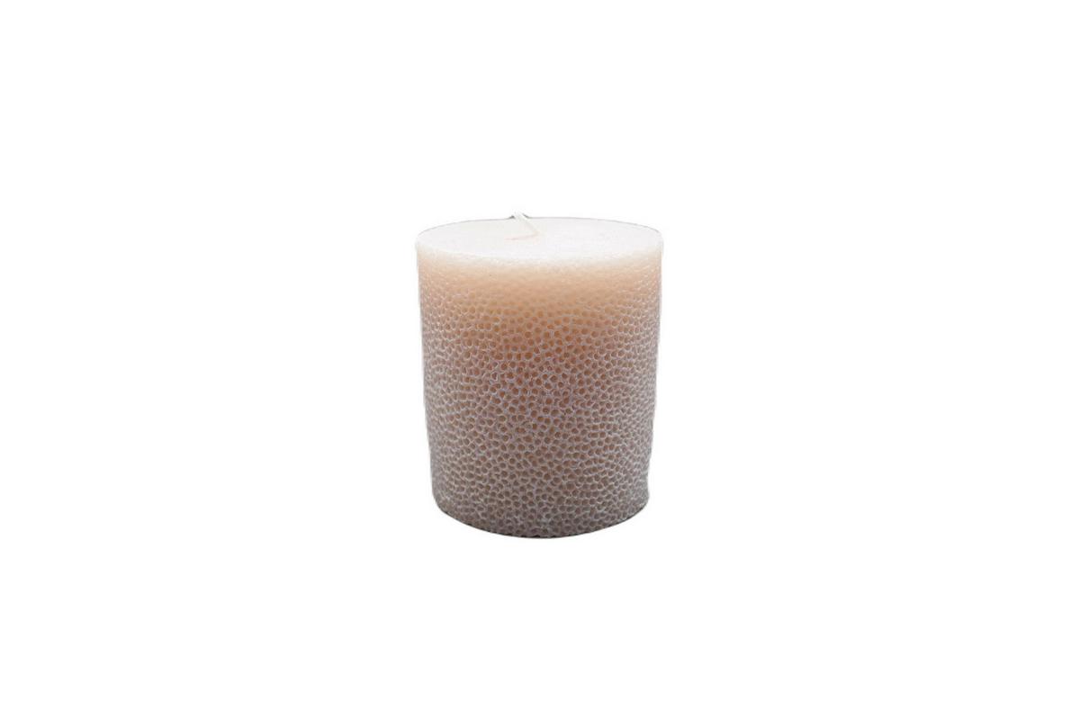 VÁLCOVÁ SVÍČKA DOTS - bílá/starorůžová (8/9cm) - Premium Living