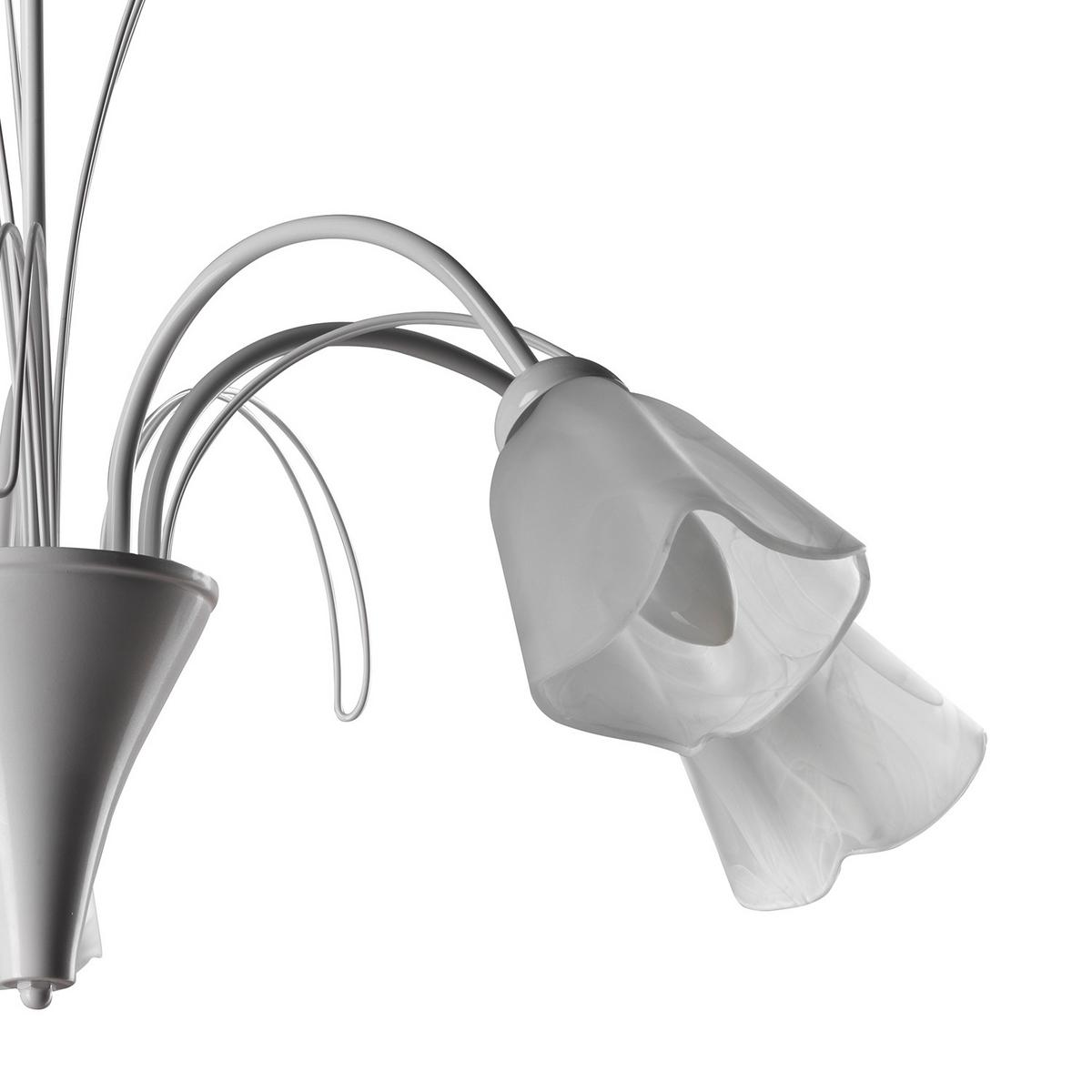 Kronleuchter 4802/5 - Weiß, KONVENTIONELL, Glas/Metall (70/100cm)