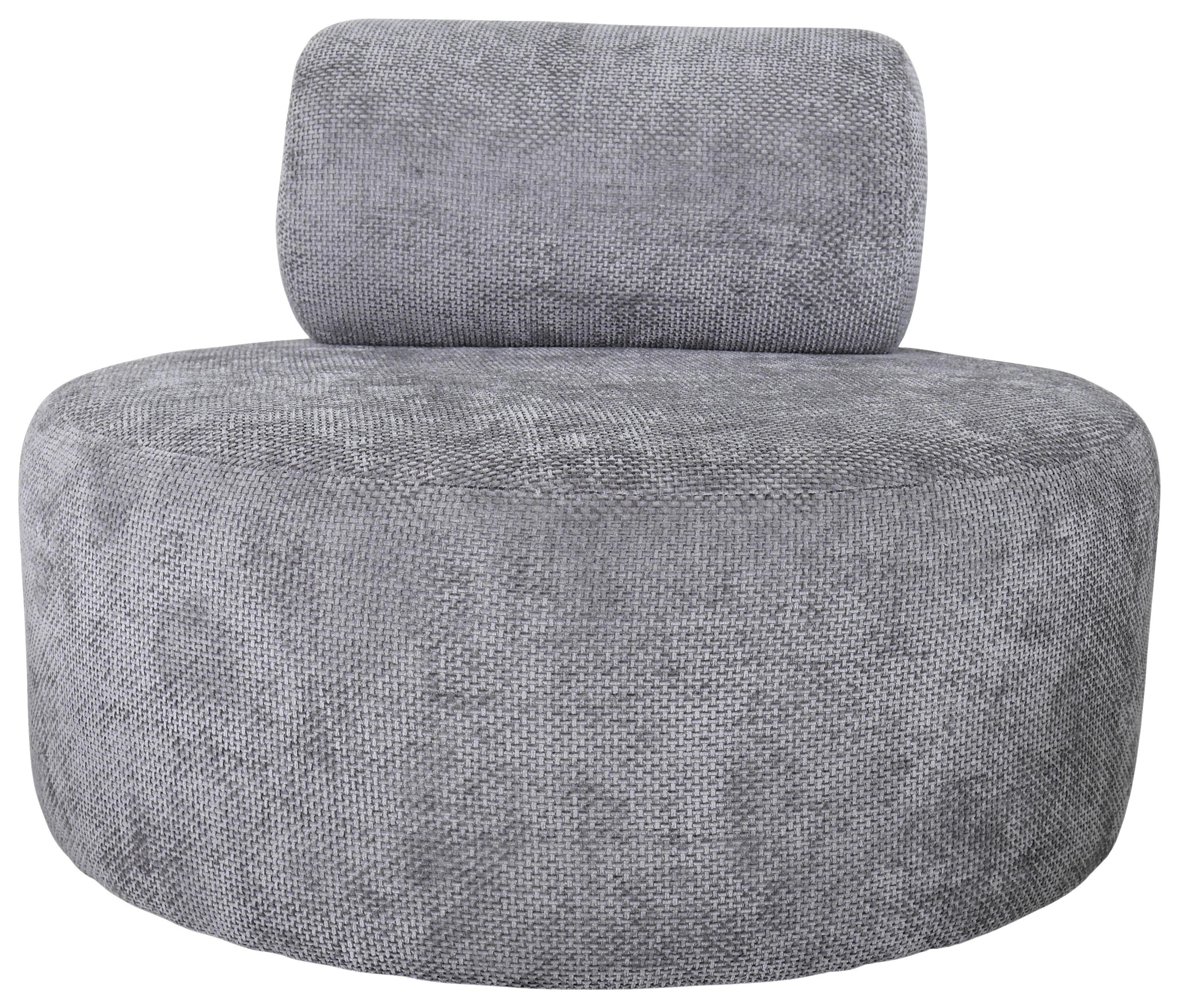 Relaxsessel Moss Grau B: 88 cm - Schwarz/Weiß, Basics, Textil (88/70/88cm) - Livetastic