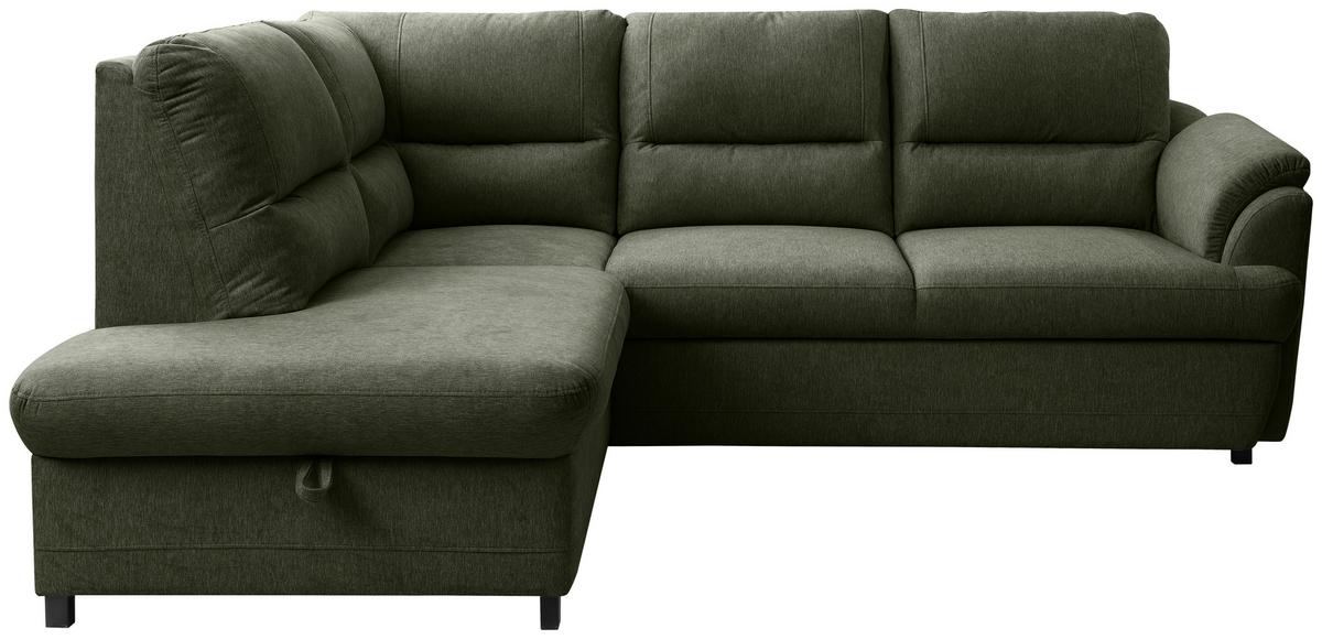 Rohová sedačka GUSTO, levá, zelená - černá/zelená, Basics, dřevo/textil (200/240cm)