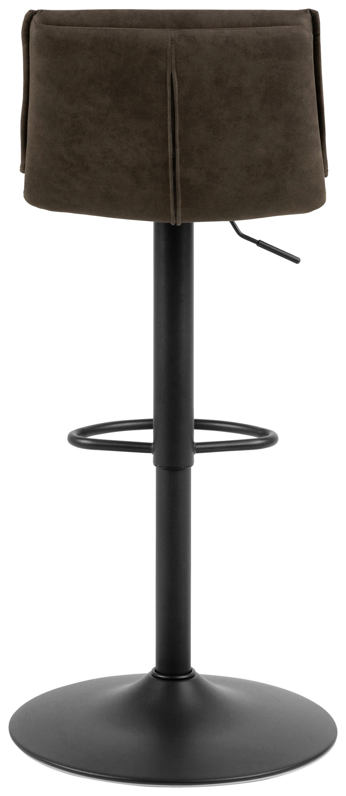 Barhocker Flynn Braun B: 44 cm - Schwarz/Braun, Design, Textil/Metall (44/107/53cm) - MID.YOU