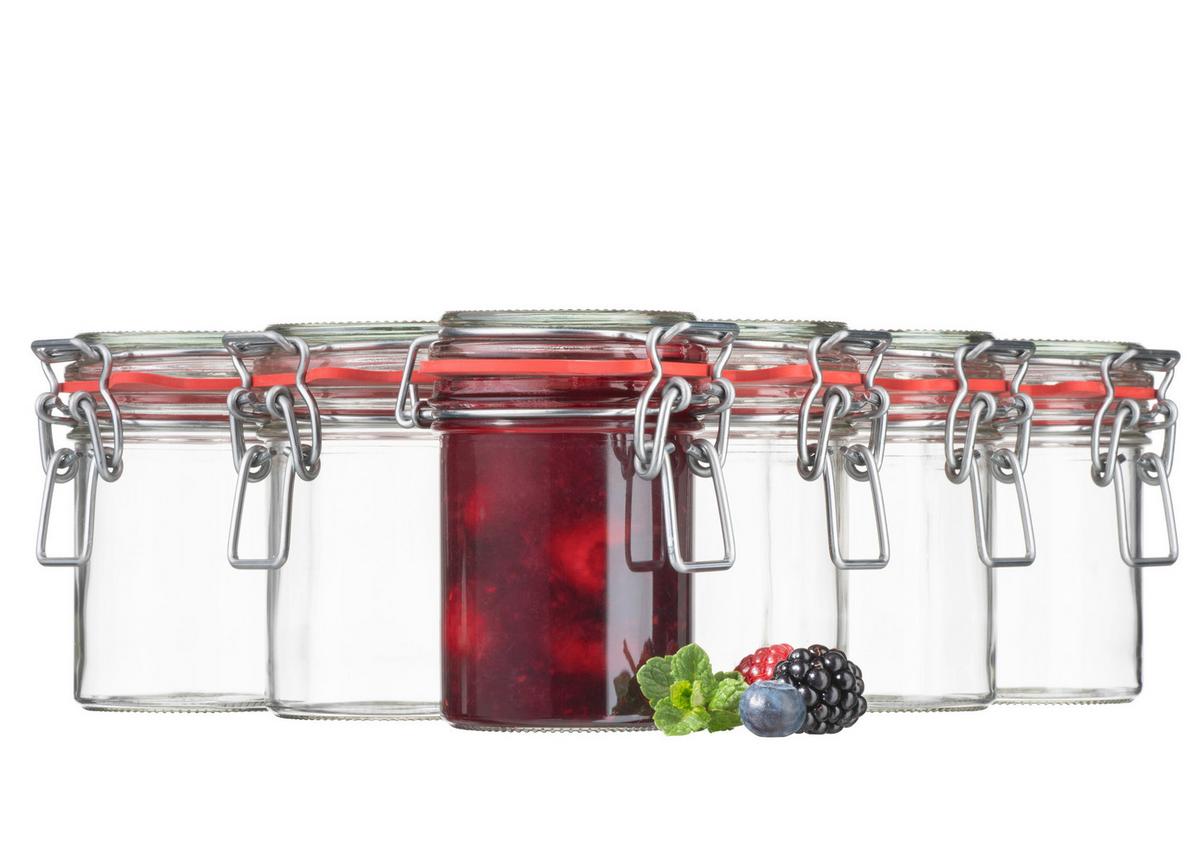 Einmachglas 6er-set Ca. 212ml, Mit Bügelverschluss - Transparent, Basics, Glas (6/10/6cm) - Mäser