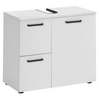 Waschbeckenunterschrank Vanice B: 70 Cm Weiß - Schwarz/Weiß, MODERN, Holzwerkstoff (70/60/35cm) - MID.YOU