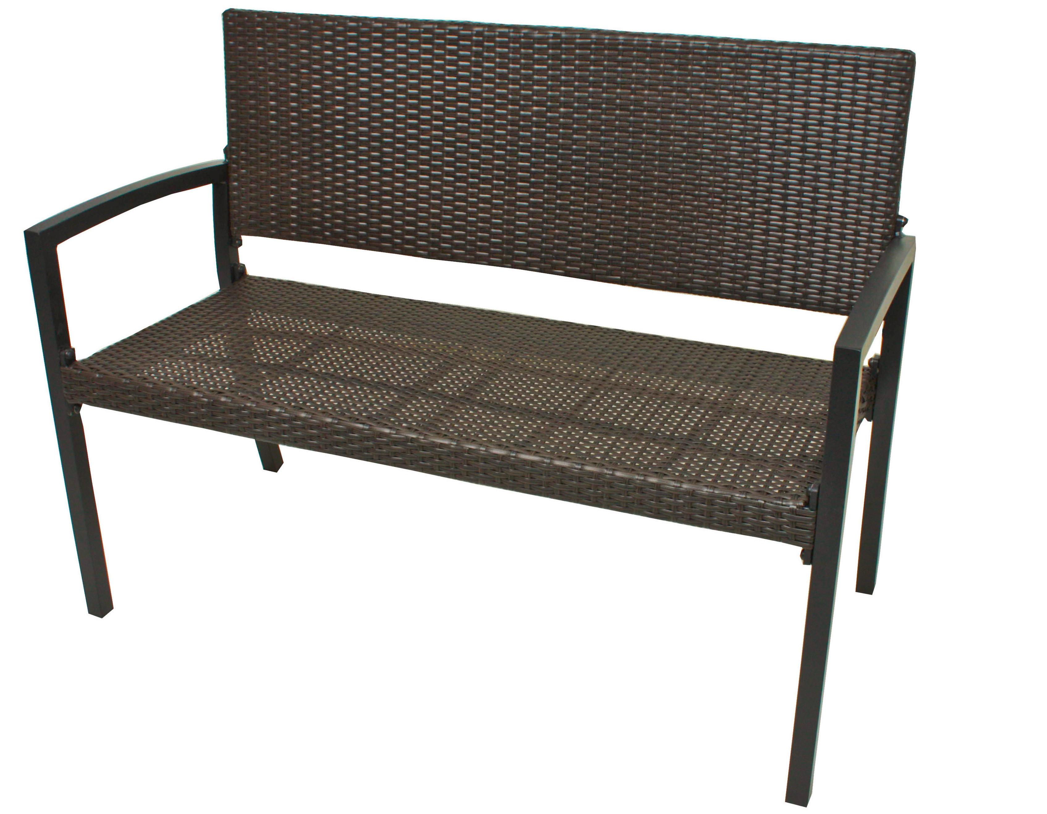 Gartenbank Kunststoff 2-Sitzer - Schwarz/Braun, Basics, Kunststoff/Metall (116/60/87cm) - Gardenson