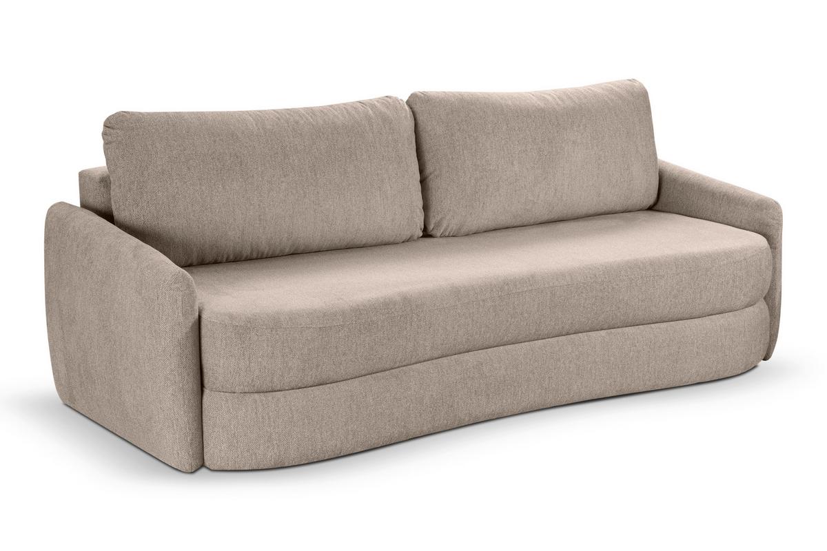 Schlafsofa Diana Beige B: 231cm - Beige/Schwarz, Basics, Holz/Textil (231/93/108cm) - MID.YOU