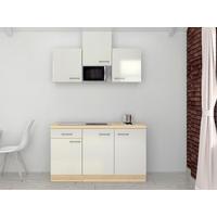 Minikuchyňa Abaco Š: 150cm - farby akácie/farby ušľachtilej ocele, Moderný, kompozitné drevo/plast (150cm) - MID.YOU