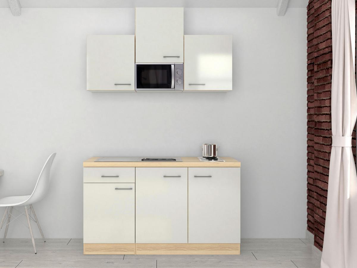 Minikuchyňa Abaco Š: 150cm - farby akácie/farby ušľachtilej ocele, Moderný, kompozitné drevo/plast (150cm) - MID.YOU