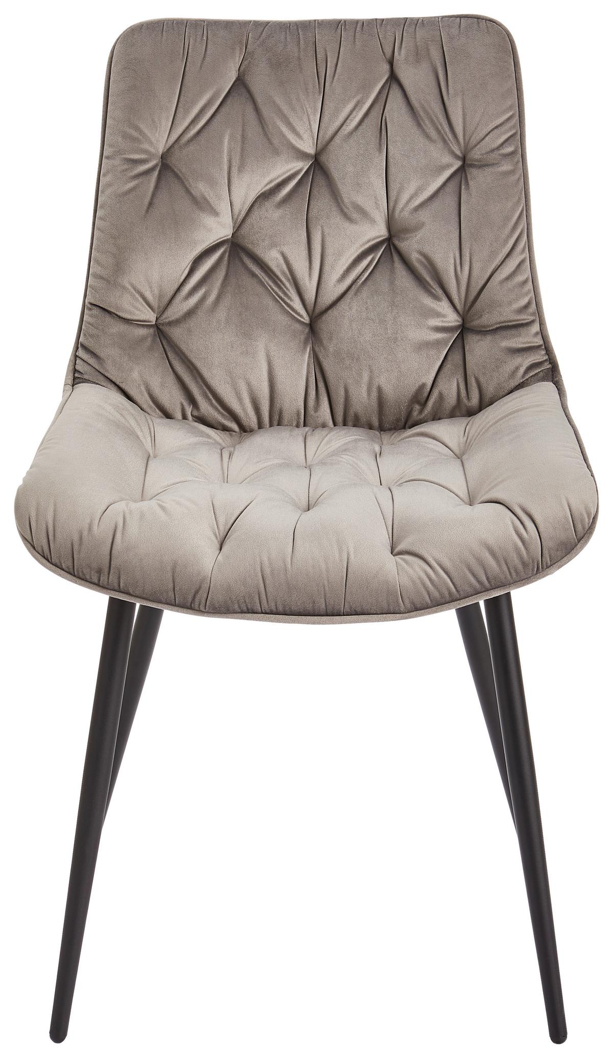 Stuhl Langford Grau B: 52 Cm - Schwarz/Grau, MODERN, Holz/Textil (52/85/59cm) - Livetastic