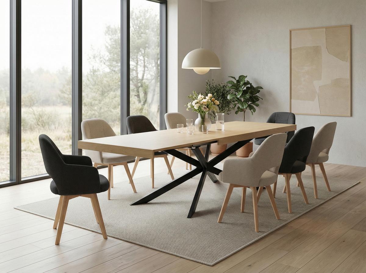 SESSELSET STADE S 2ER-SET - Anthrazit/Buchefarben, MODERN, Holz/Textil (57/88/61cm) - P & B
