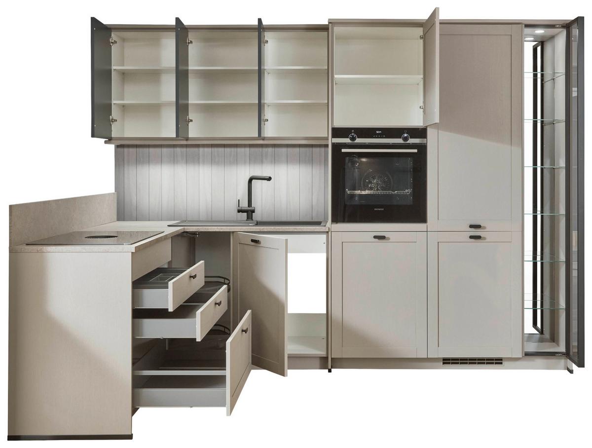 Eckküche Fermo/Eastbourne - Hellbraun/Blau, MODERN, Holzwerkstoff (181,8/303,4cm) - Vertico