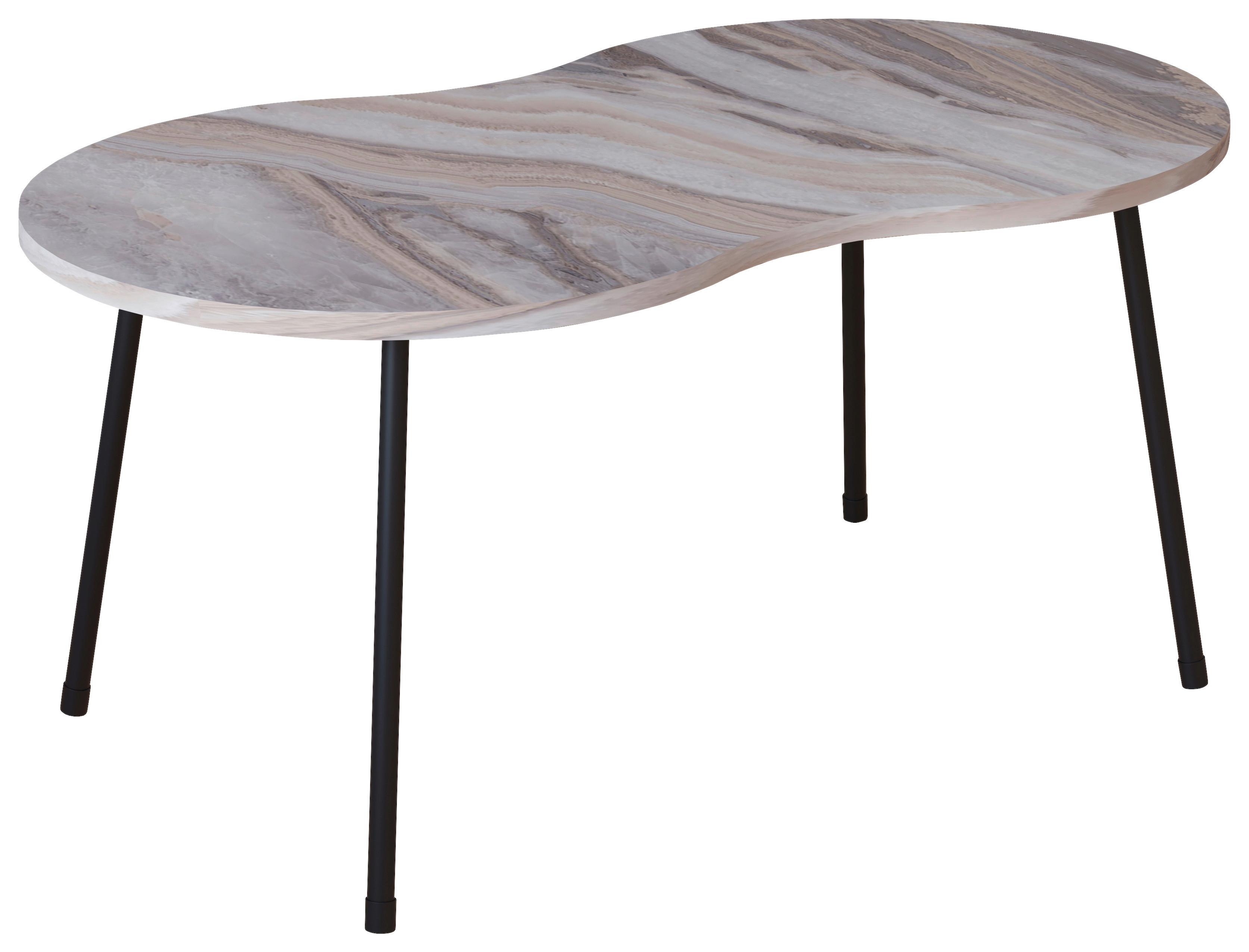 Couchtisch Mirola Weiß L: 90 cm - Schwarz/Weiß, Design, Holzwerkstoff (90/41/42cm) - MID.YOU