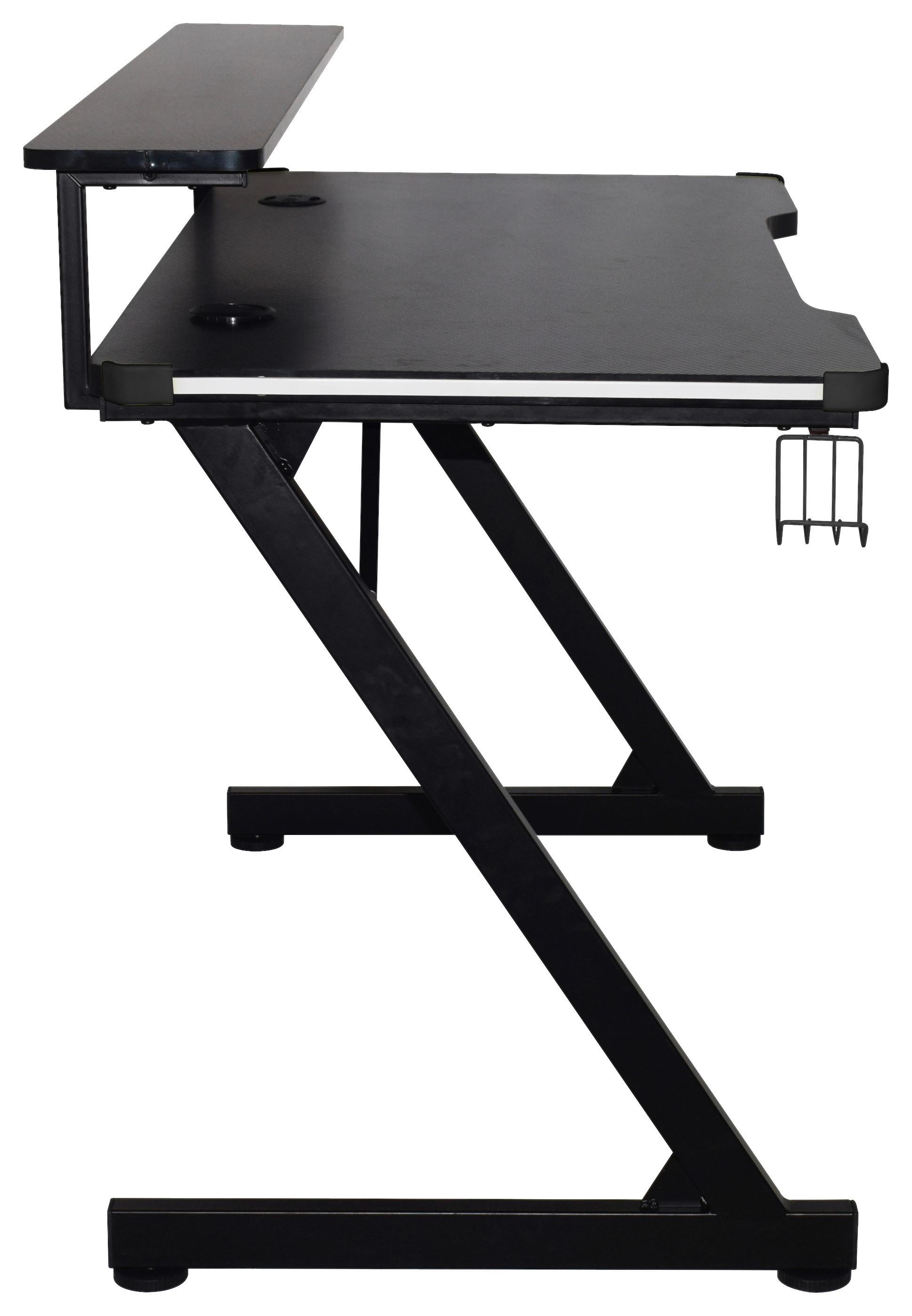 Písací stôl BLACK - čierna, Modern, kov/kompozitné drevo (120/75/64cm) - Based