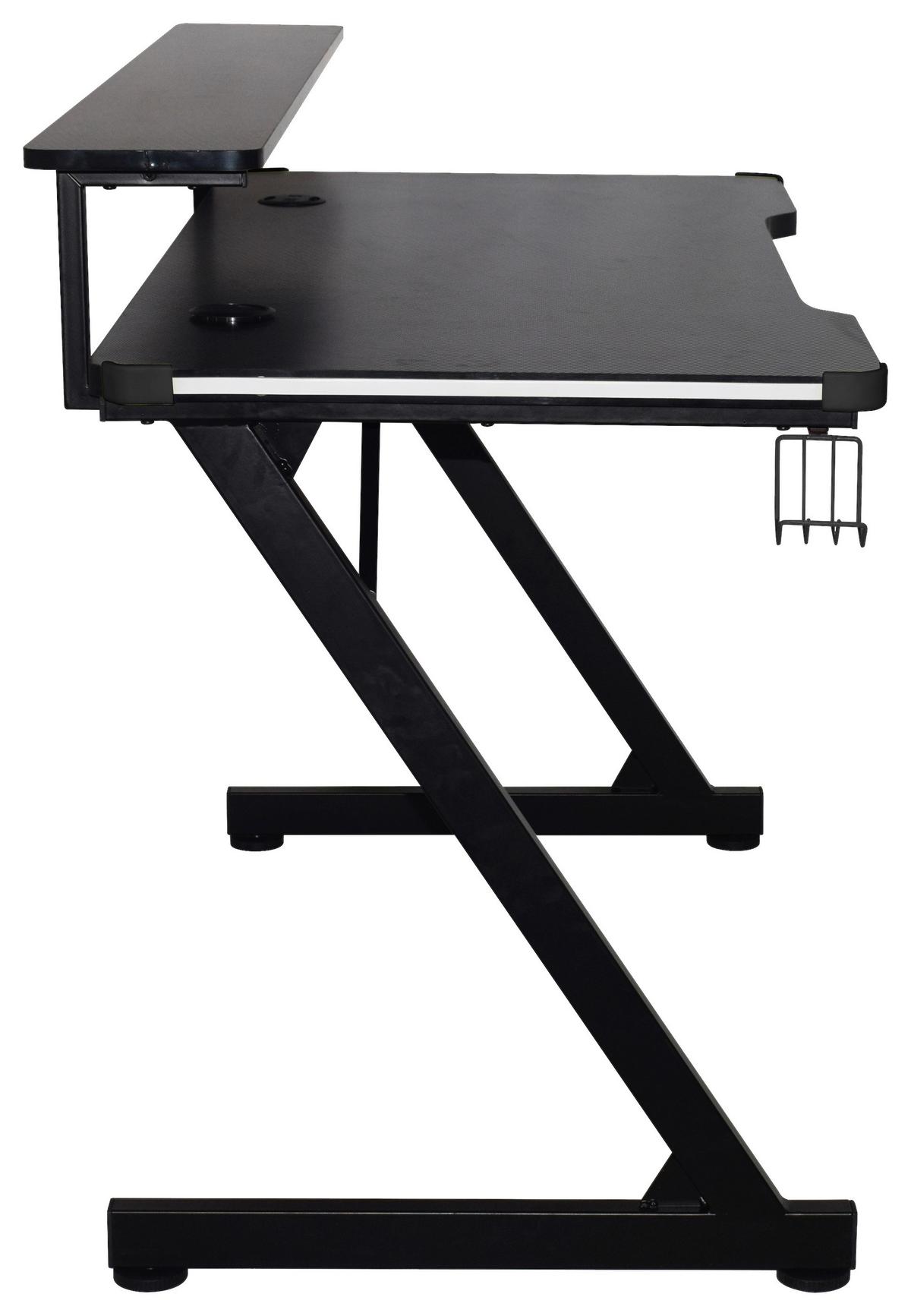 Gamingtisch Black - Schwarz, MODERN, Holzwerkstoff/Metall (120/75/64cm)