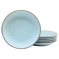 Sada mělkých talírů NATURE COLLECTION, 6-dílná - pastelově modrá, Trend, keramika (27cm) - Creatable