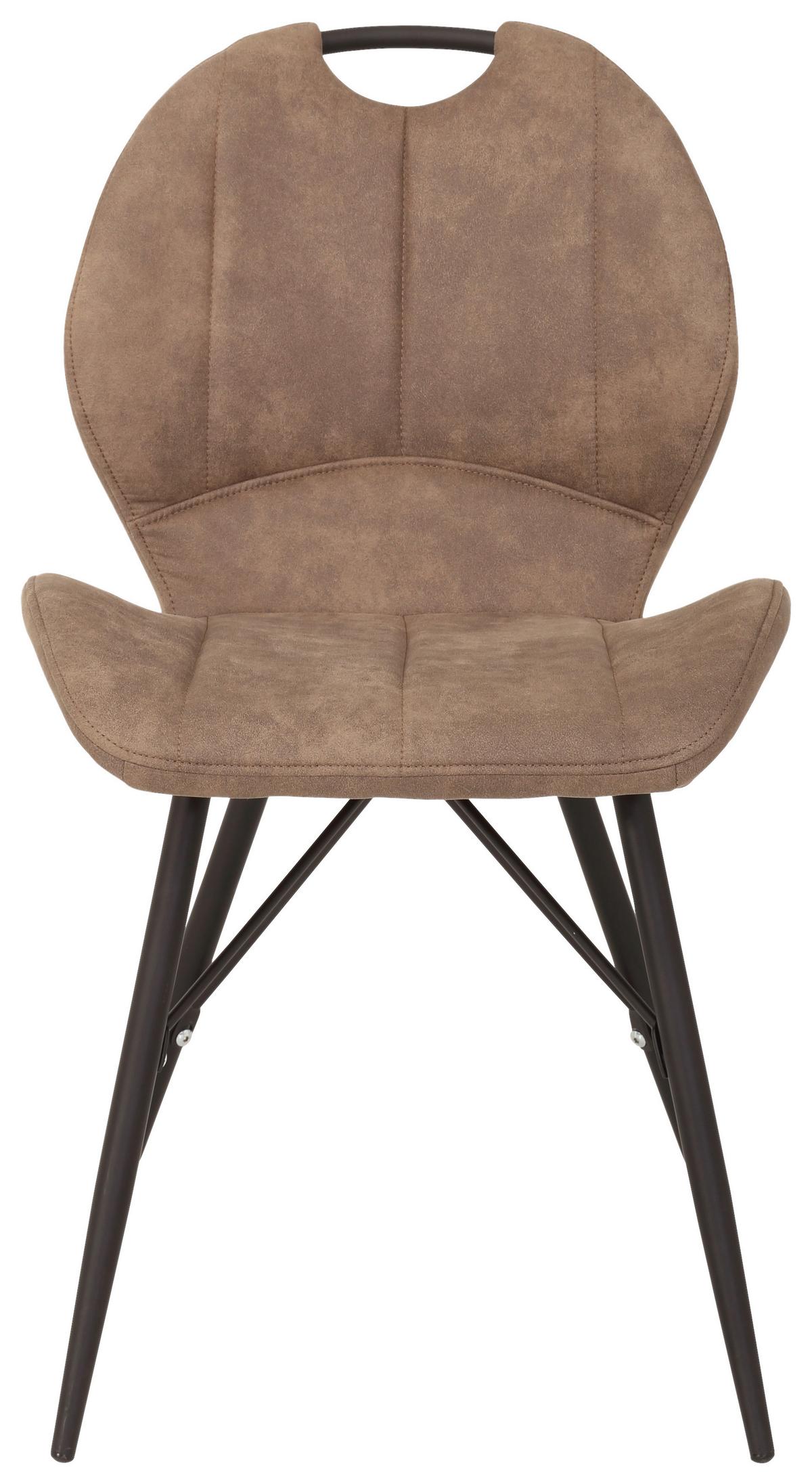 Schalenstuhl Kate S Schlammfarben 4er-Set - Schlammfarben/Schwarz, MODERN, Textil/Metall (50/86/56cm) - MID.YOU