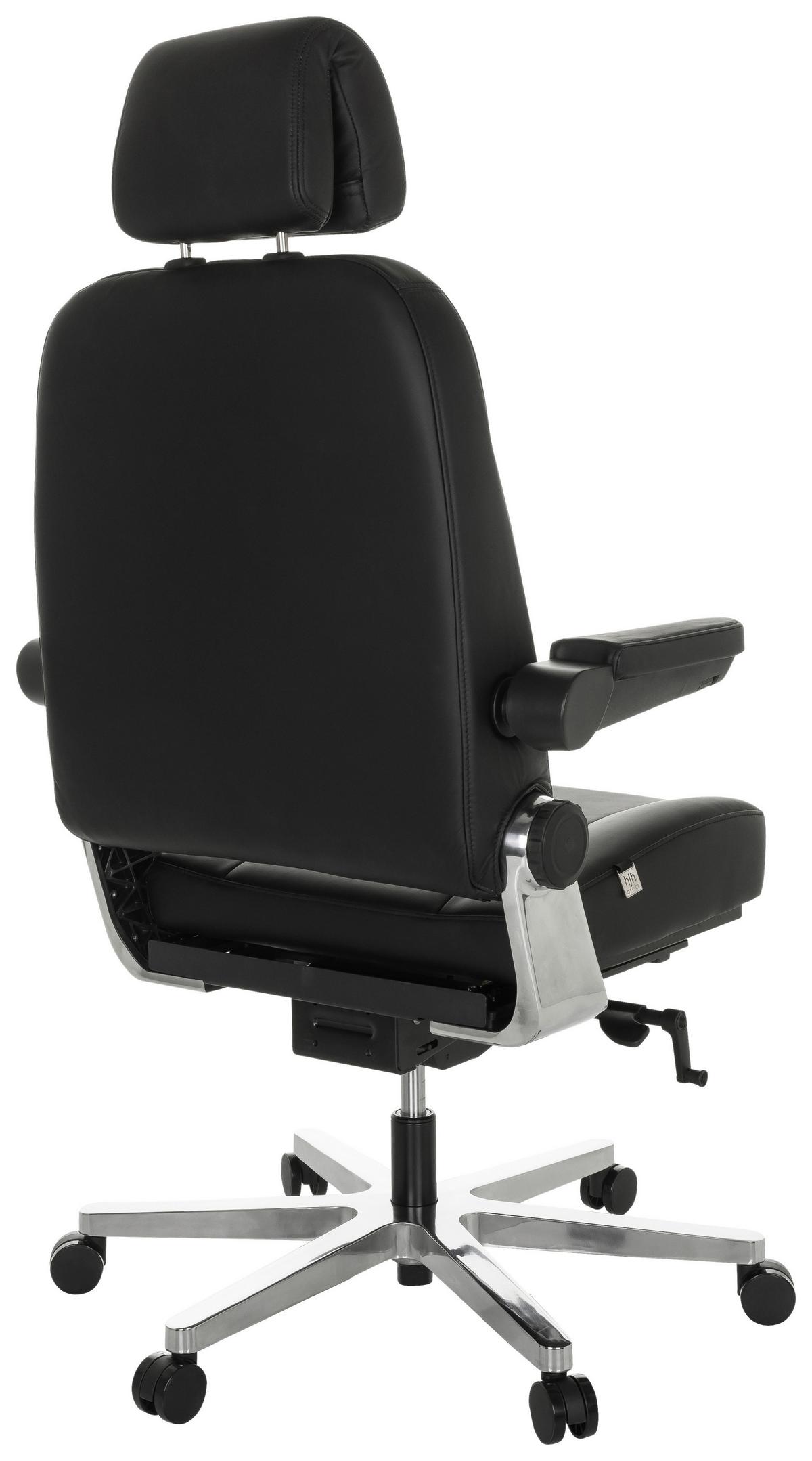 Chefsessel 24 Hours F - Silberfarben/Schwarz, Basics, Leder/Metall (70/123-133/63cm) - MID.YOU