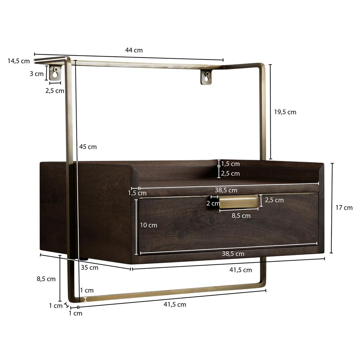 Nachttisch Dunkelbraun B: 44 Cm - Dunkelbraun, Design, Holz (44/45/35cm) - MID.YOU