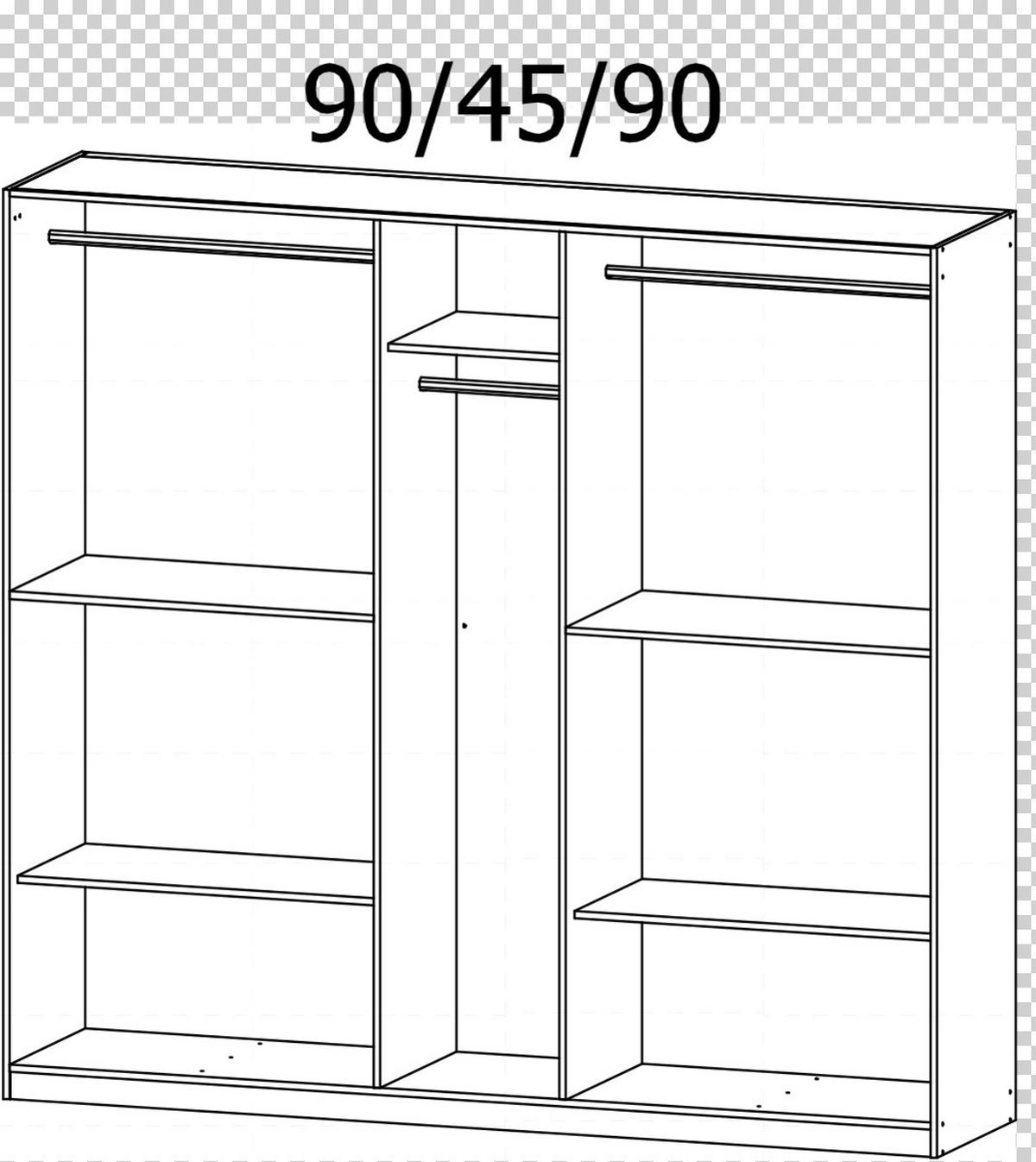 Drehtürenschrank Ticao Weiß B: 226 cm - Silberfarben/Weiß, MODERN, Holzwerkstoff (226/210/54cm) - Rauch Möbel