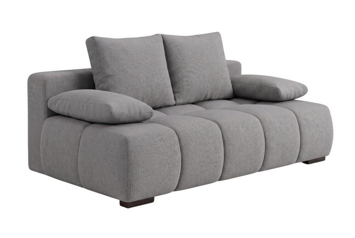 Boxspringová pohovka BOB, sivá ženilka - čierna/sivá, Konventionell, kompozitné drevo/textil (209/105cm) - Based