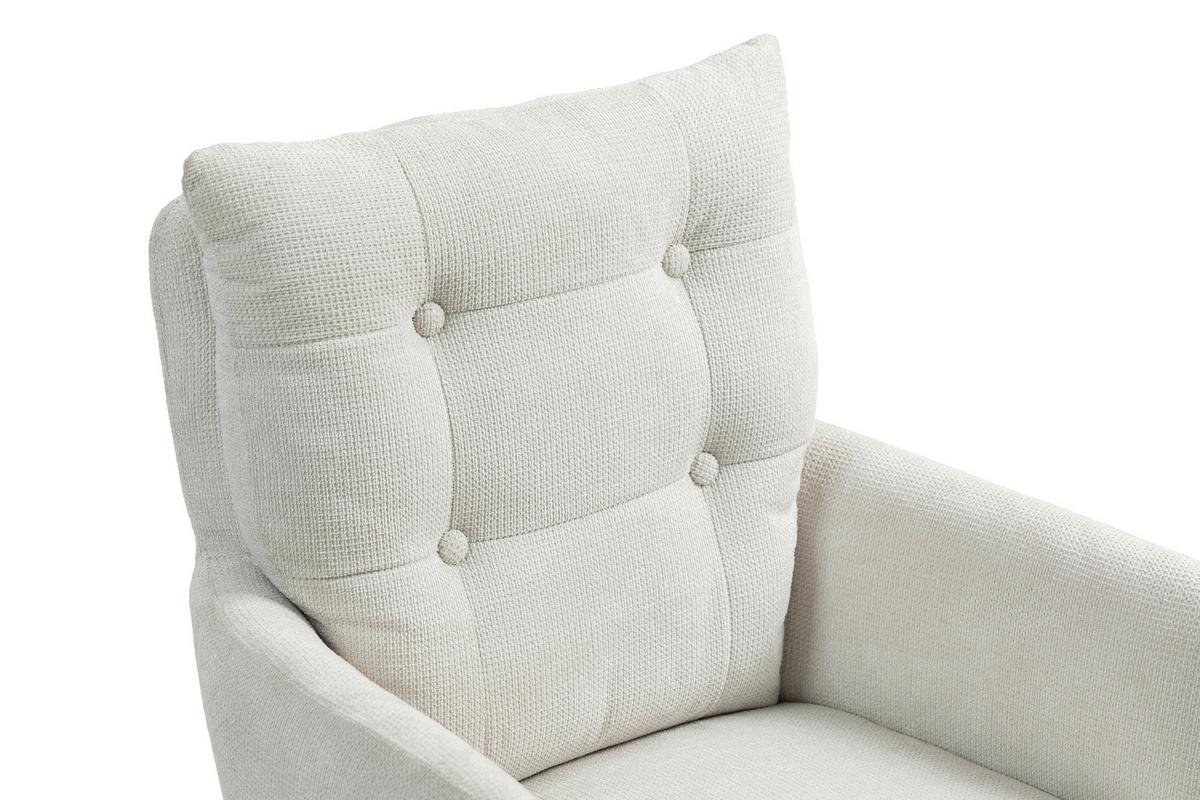 Armlehnstuhl Lina Creme Sitzfl. 180°drehbar, B: 60cm - Creme/Schwarz, KONVENTIONELL, Textil/Metall (60/95/67cm) - MID.YOU