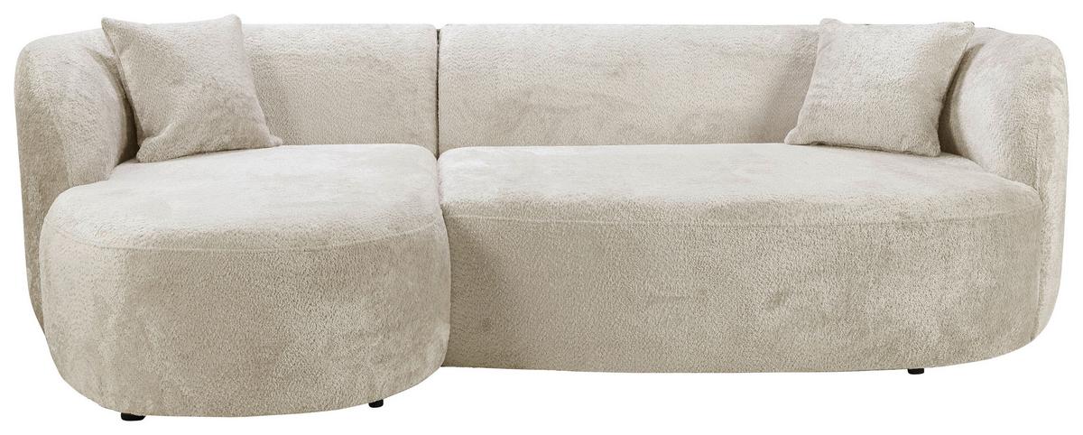 Ecksofa Flick Weiß/schwarz, 143 Cm - Schwarz/Weiß, Design, Textil (143/264cm) - MID.YOU