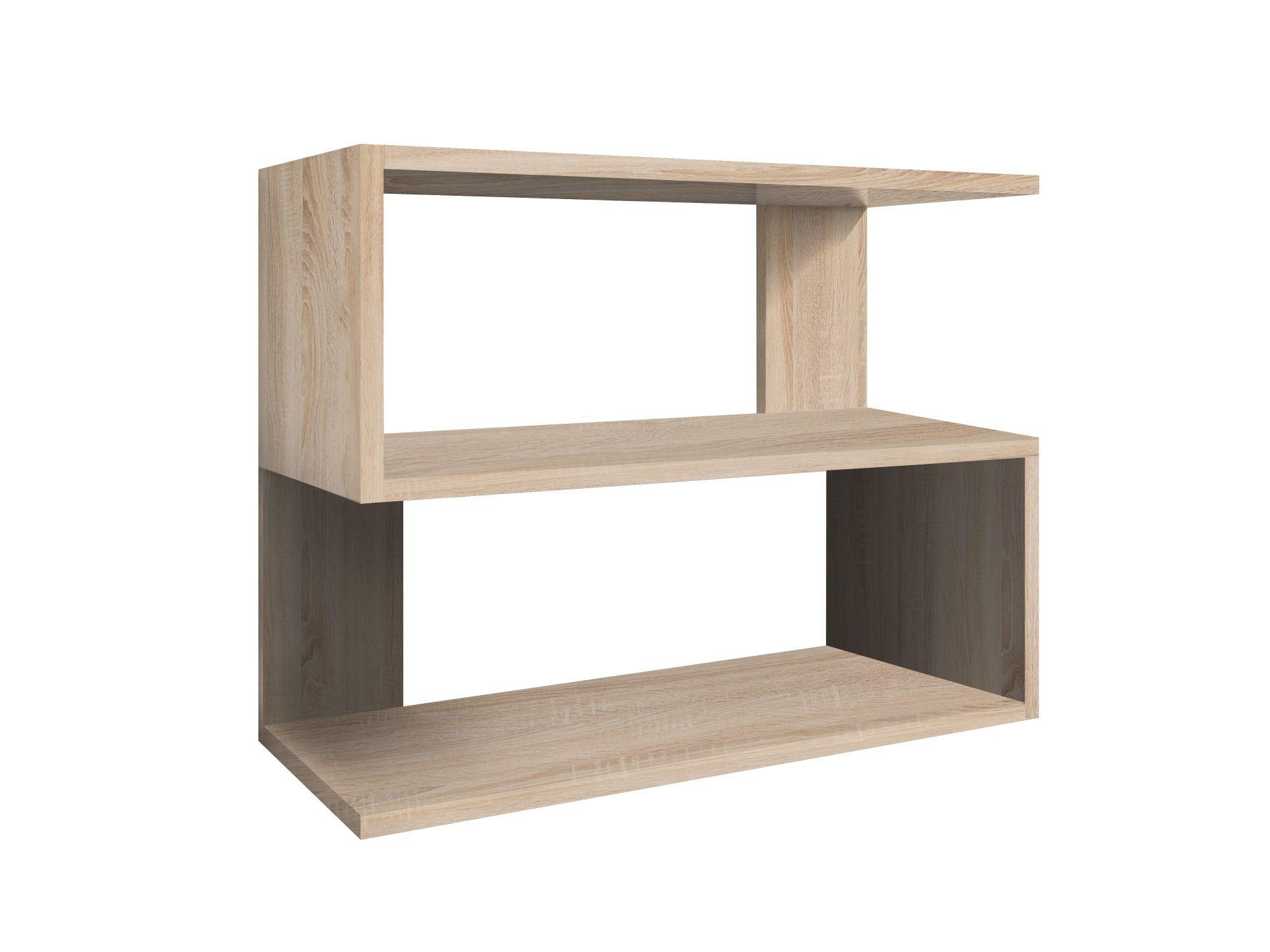 Falipolc Mistral Sonom Tölgy Dekorral - Sonoma tölgy, Basics, faalapú anyag (60/46/25cm)