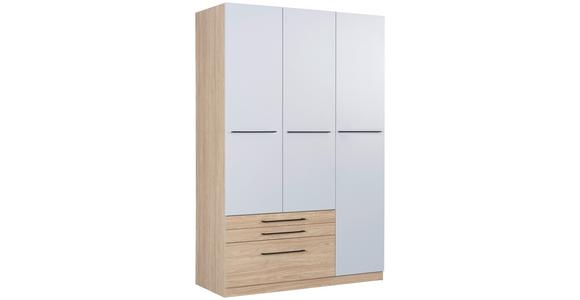 Kleiderschrank Unit - Eichefarben/Hellgrau, KONVENTIONELL, Holzwerkstoff (137/210/58cm) - Ondega