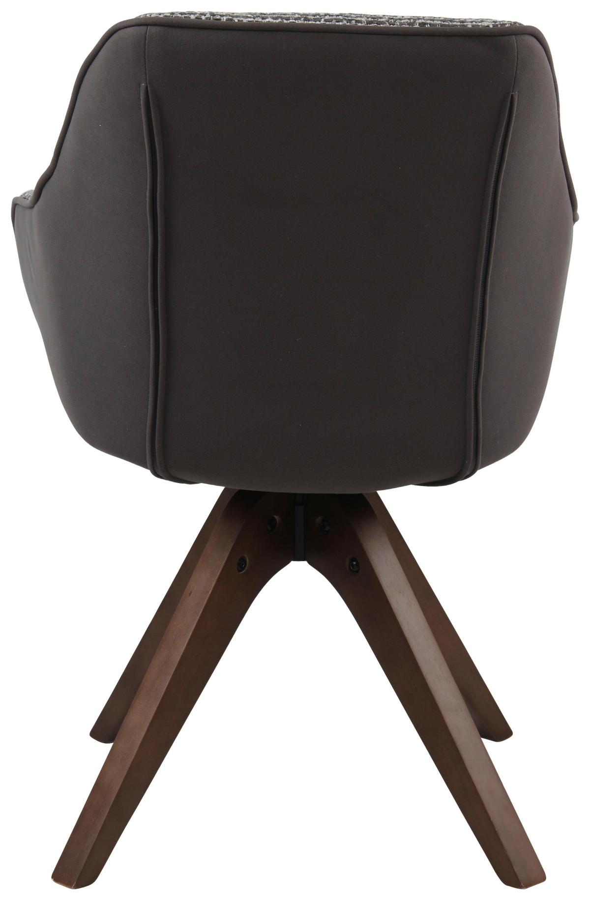 Armlehnstuhl Visby Dunkelgrau B: 58 cm - Dunkelgrau/Eichefarben, MODERN, Holz/Textil (58/84/55cm) - Livetastic
