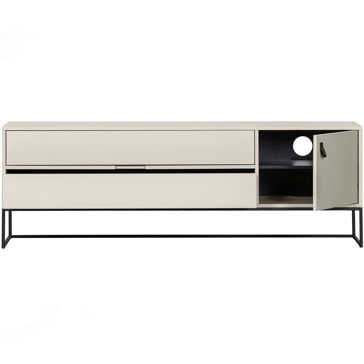 LOWBOARD Silas Grau B: 180cm - Schwarz/Grau, Design, Holz (180/61/44cm) - Livetastic