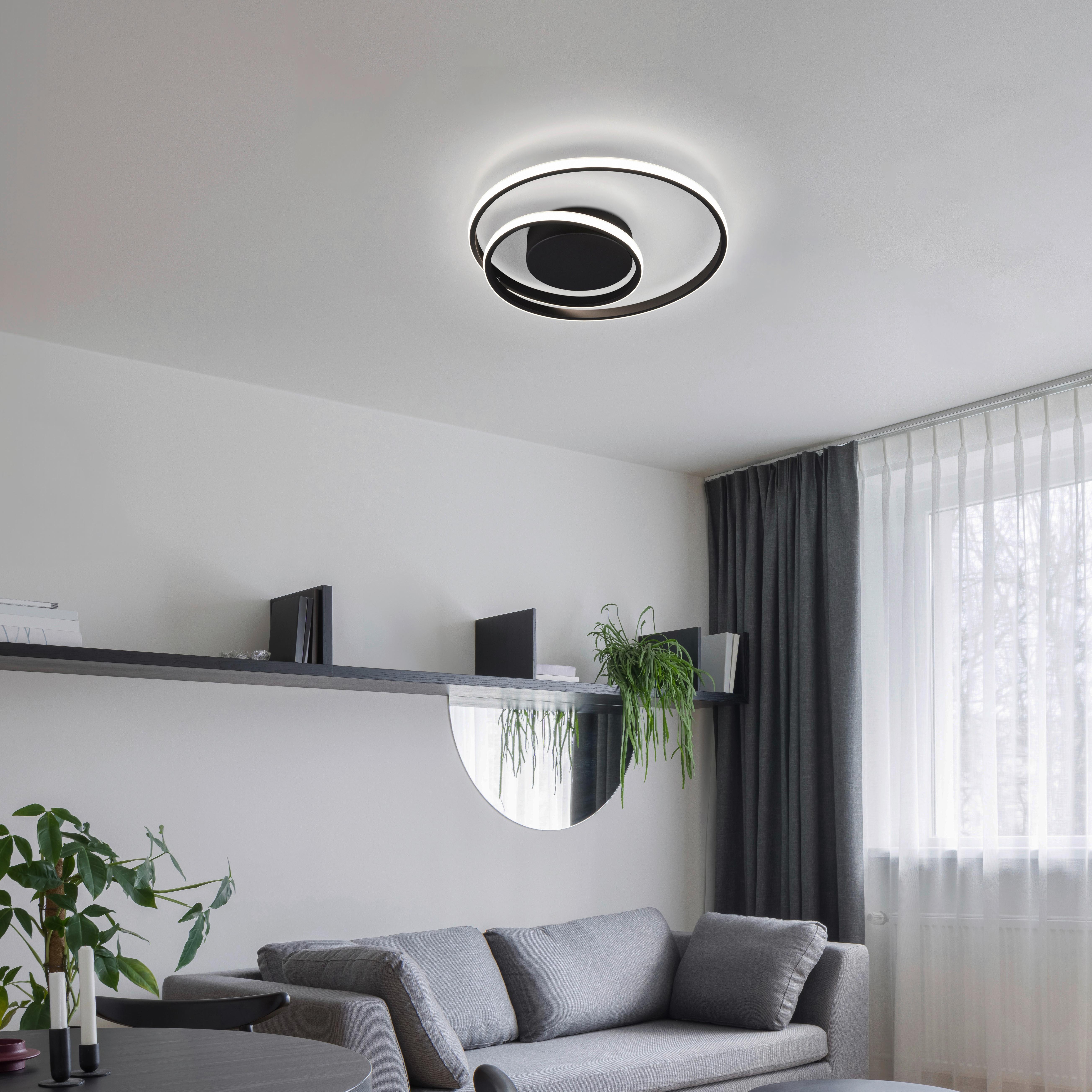 Led-deckenleuchte R62911132 Zibal - Schwarz/Weiß, Design, Kunststoff/Metall (39/7cm)