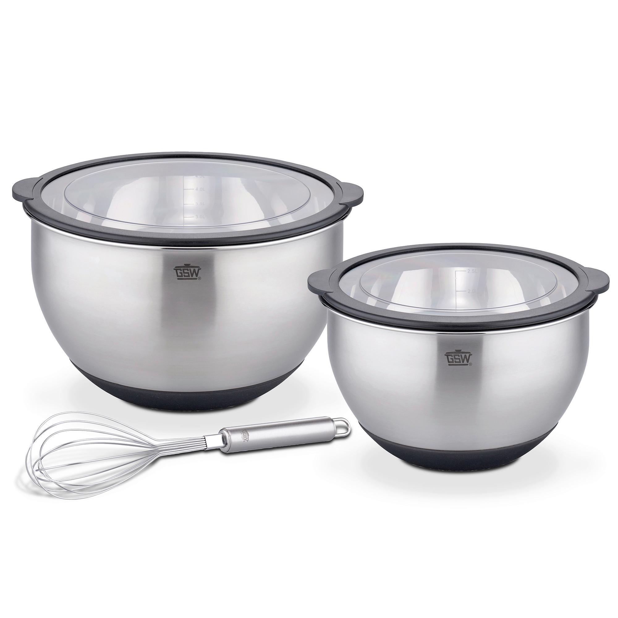 Rührschüsselset Primo Edelstahl, 3-Teilig - Edelstahlfarben, Basics, Metall - GSW