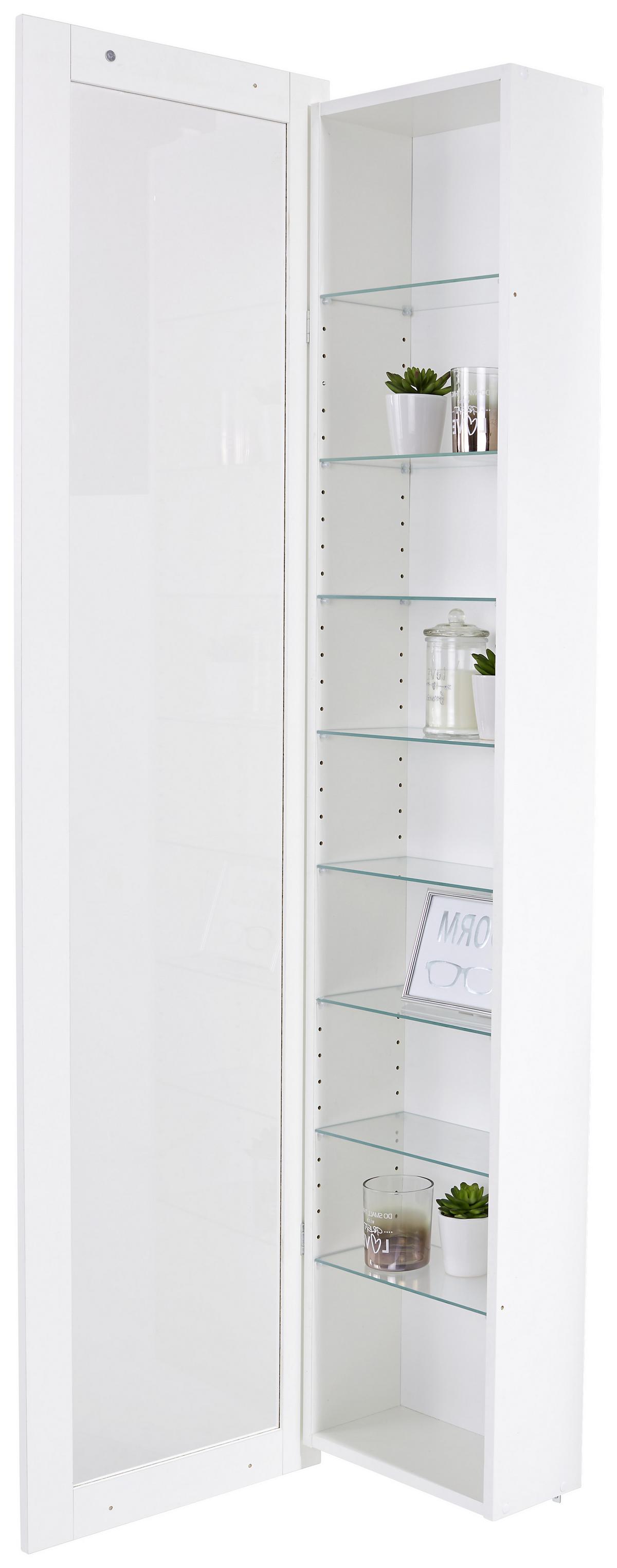 ZÁVESNÁ VITRÍNA BONI - biela, Modern, kompozitné drevo/sklo (42/168,5/17cm)