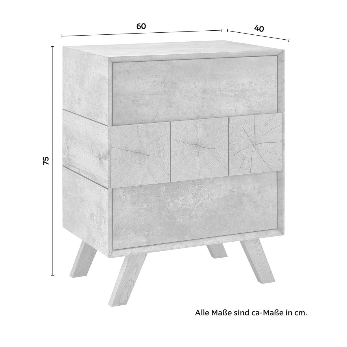 Nočný stolík CASPER - sivá/farba duba, Modern, drevo (60/75/40cm) - Bessagi Home