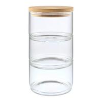 SADA DÓZ NA POTRAVINY HEDVIG - bílá/čiré, Moderní, dřevo/plast - Mömax