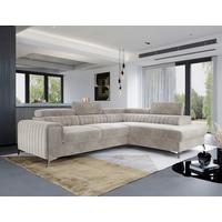 Ecksofa Laurence Beige S: 278x205 cm - Beige/Silberfarben, Design, Textil (278/205cm) - MID.YOU