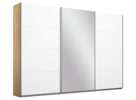 Schwebetürenschrank mit Spiegel 271cm Belluno, Weiß Dekor - Weiß/Sonoma Eiche, MODERN, Holzwerkstoff (271/210/62cm) Schwebetürenschrank mit Spiegel 271cm Belluno, Weiß Dekor - Weiß/Sonoma Eiche, MODERN, Holzwerkstoff (271/210/62cm)