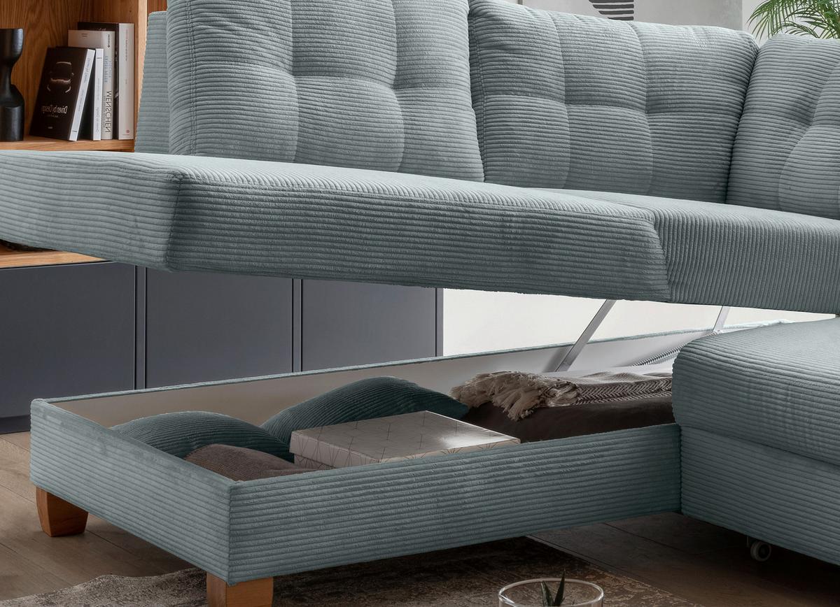 Ecksofa Brizzini Hellblau S: 206x274 Cm - Naturfarben/Hellblau, MODERN, Textil (206/274cm) - Livetastic