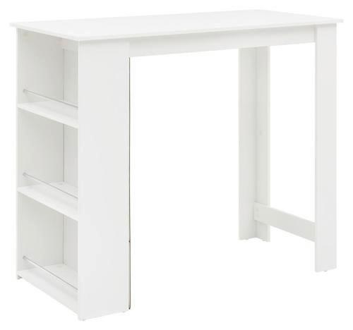 Barový stolek bílý 120x60 cm - bílá, Basics, kompozitní dřevo (120/60/107,5cm) - MID.YOU