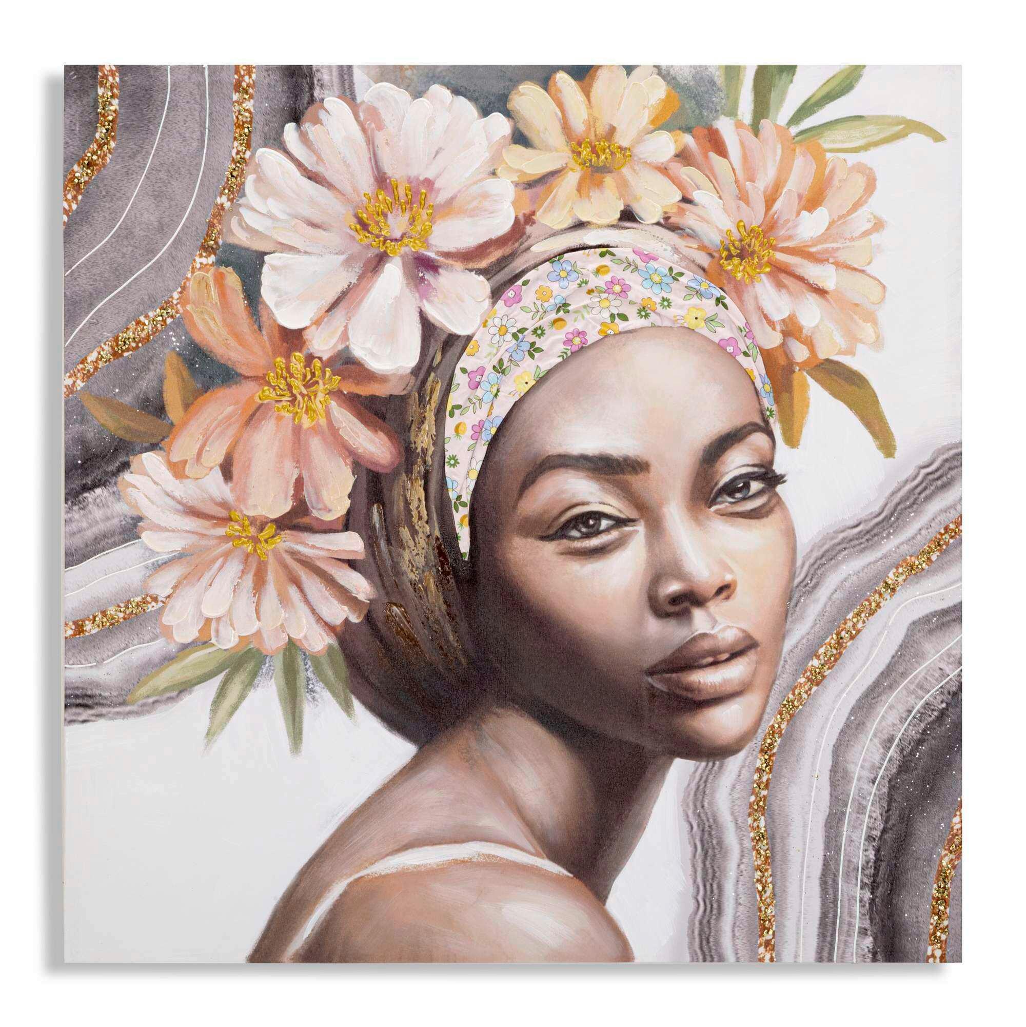 Wanddeko Naomi Rosatöne, Goldfarben B: 100 cm - Basics, Holz (100/100/3cm)