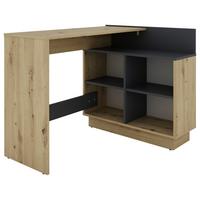 Eckschreibtisch Berni - Graphitfarben/Eiche Artisan, MODERN, Holzwerkstoff (102/80/77,5cm) - MID.YOU