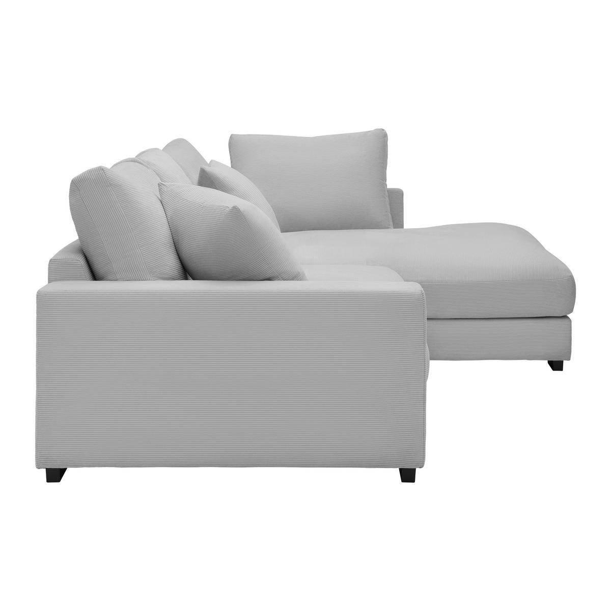 Rohová sedačka PEDRO, pravá, světle šedá - černá/světle šedá, Moderní, textil/plast (300/190cm) - Mömax