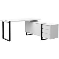 Eckschreibtisch Ray Schwarz/Weiß L: 160 cm - Schwarz/Weiß, MODERN, Holzwerkstoff/Metall (160/160/76cm) - Livetastic