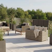 Kissenbox mit Aufklappbarem Deckel BxHxT: 123/54/60 cm - Grau, KONVENTIONELL, Kunststoff/Metall (123/54/60cm) - Gardenson