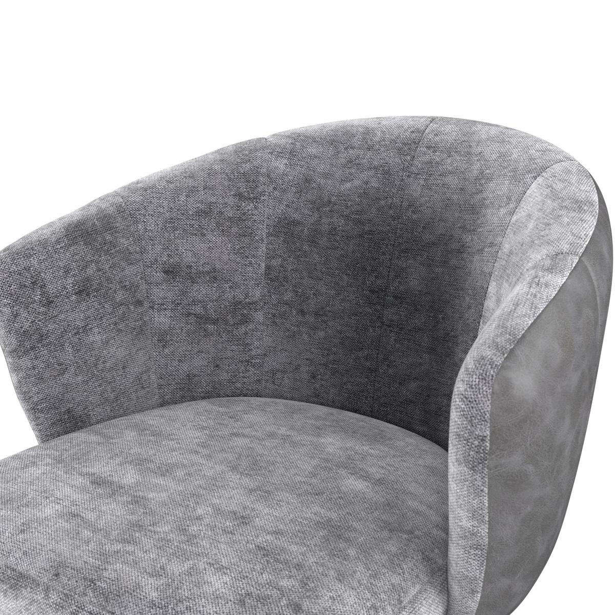 Karosszék Lara Giga S - fekete/szürke, Modern, textil/fém (59/78/63cm)