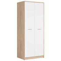 Drehtürenschrank Nepo Plus - Weiß/Sonoma Eiche, MODERN, Holzwerkstoff (80/197/54,5cm) - MID.YOU